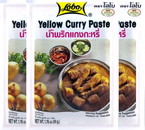 Vista 5 de Lobo Masaman - Pasta de curry sin MSG, sin conservantes, sin colores artificiales (paquete de 3)