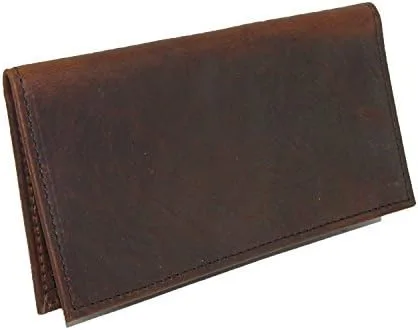 Vista 2 de Boston Leather Funda unisex de piel de bisonte texturizada, protección de chequera, nuez oscura