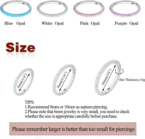 Vista 5 de Piercing para cartílago de acero quirúrgico 16G 20G CZ para tragus, hélice, tragus, caracola, rook, piercing
