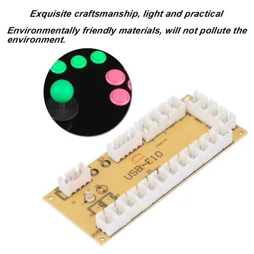 Vista 4 de Placa de circuito del controlador del juego del codificador USB para los juegos de lucha de la PC, asamblea del tablero de control del joystick