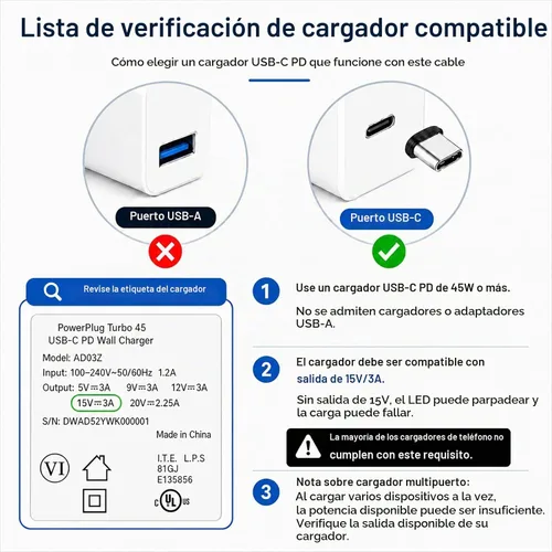 Vista 6 de Sisyphy Cable de carga Surface Connect a USB C para Microsoft Surface Pro 6ft Nylon Braided, USB-C Charger Cord for Surface Pro 12/11/10/7/6/5/4/3