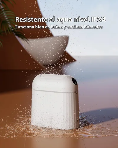Vista 4 de Basurero automático sin contacto para baño, autosellado y autocambiante, cubo de basura inteligente con sensor de movimiento con tapa, 2.7 galones