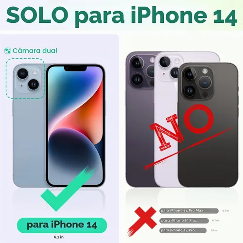 Vista 2 de TUCCH Funda tipo cartera con 3 ranuras para tarjetas para iPhone 14