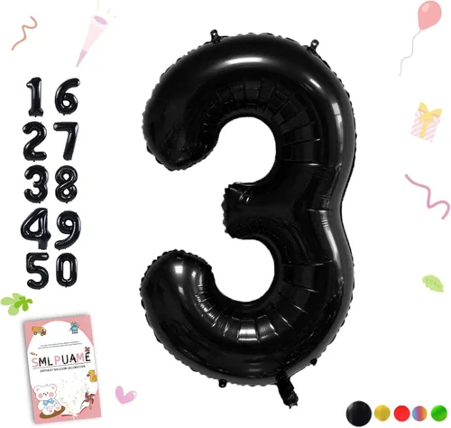 Vista 218 de Globos grandes de 40 pulgadas de números del 0 al 9, globos numéricos para decoración de fiesta de cumpleaños, globos de helio de aluminio