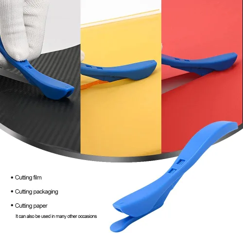 Vista 6 de EHDIS Cortador de papel de regalo, 2 paquetes de cortador de papel de regalo de Navidad, cortador de rollo de papel deslizante para vacaciones, Azul