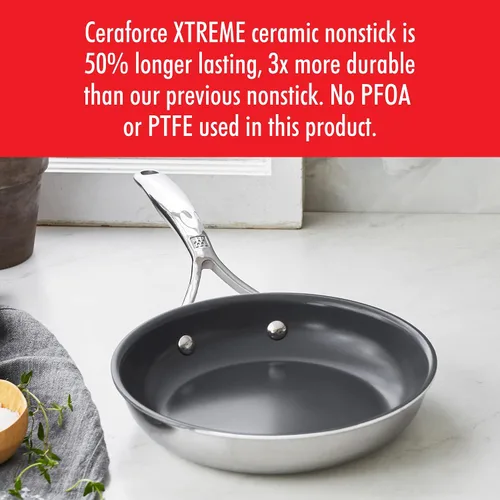 Vista 6 de ZWILLING Energy Plus - Sartén antiadherente de cerámica de acero inoxidable de 8 pulgadas
