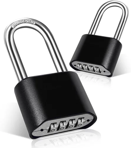 Vista 9 de Cadena resistente y cerradura de combinación para exteriores, cerradura de cadena de puerta con código, candado de grillete largo con cadena