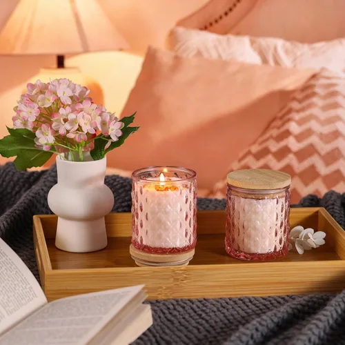 Vista 6 de Paquete de 2 velas aromáticas de rosas para decoración del hogar