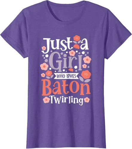 Vista 26 de A Girl Who Loves Baton Twirling - Camiseta de giro Majorette Twirler, Negro