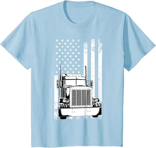 Vista 9 de Camión conductor bandera americana camionero vintage hombres mujeres regalo camiseta