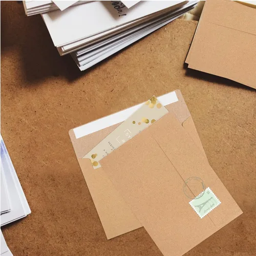 Vista 7 de 90 paquetes de sobres 3.5x5 para invitaciones, sobres de invitación A1, sobres de papel kraft marrones, sobres pequeños RSVP para bodas, fotos
