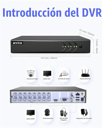 Vista 8 de ANNKE Grabador de vídeo de seguridad 3K Lite 16CH, detección de seres humanos/vehículos, disco duro de 2 TB 16 Channel 5MP Lite H.265+ 5-in-1