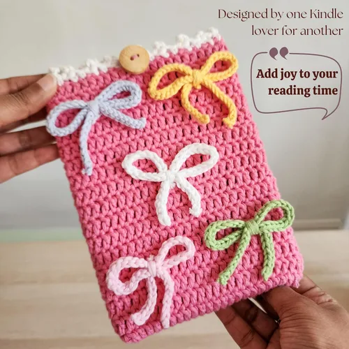 Vista 2 de Funda para Kindle tejida a mano, compatible con todos los modelos 5.5"- 7" (excepto Scribe), accesorios Kindle hechos a mano para mujeres, funda