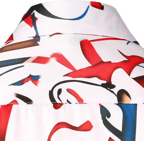 Vista 5 de Blusa de negocios para hombre ropa Lisa con botones Camisetas de manga larga con cuello vuelto túnica viaje oficina