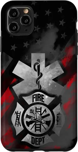 Vista 13 de EMT EMS Firefighter Red Smoke Line USA American Flag Case for iPhone 17