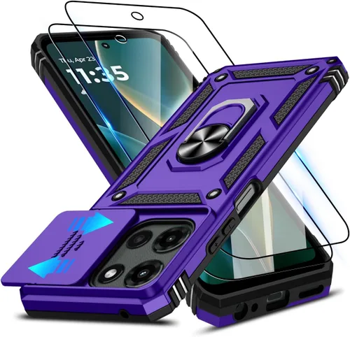 Vista 33 de ATUMP for Moto G-Play-2024 Case with Camera Lens Cover & HD Screen Protector(2 Pcs), [10FT Military Grade Drop Protection] Magnetic Ring Holder