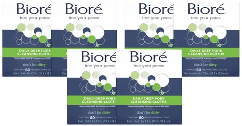 Vista 5 de Bioré Paños de limpieza para maquillaje diario, toallitas limpiadoras faciales con fibras que atrapan la suciedad para una limpieza profunda