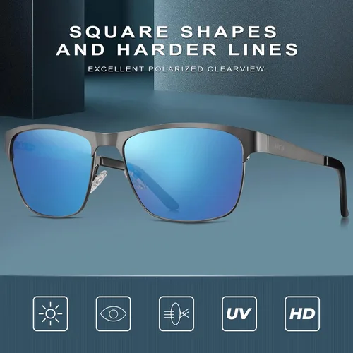 Vista 2 de Carfia Polarized Mens Sunglasses UV Protection Cool Driving Sun Glasses Classic Style Metal Frame