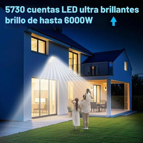 Vista 9 de Paquete de 2 luces solares de calle de inducción impermeables para exteriores, 6500 K, foco de seguridad con sensor de movimiento de control remoto