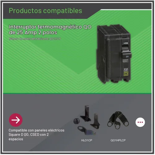 Vista 4 de Square D Disyuntor QO225, 25A, 2P, 10Ka, 120/240Vac