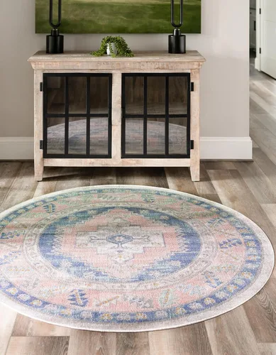 Vista 13 de Unique Loom Whitney Collection - Alfombra rectangular de 2 pies 2 pulgadas x 3 pies 1 pulgadas, color azul francés/beige)