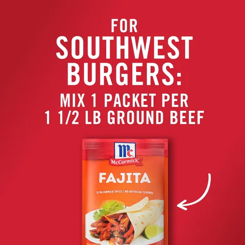 Vista 12 de McCormick Mezcla de condimentos, para fajitas estilo restaurante en casa. Se puede utilizar con: pollo, filete, camarones, verduras, 1.12 oz