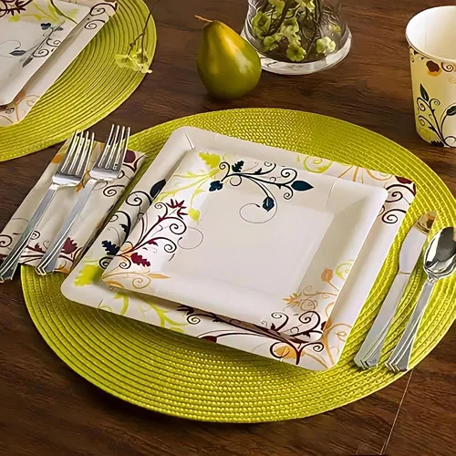 Vista 3 de Cubiertos de plástico cubiertos desechables pesados, cubiertos de plástico como plata Combo Pack 144 piezas – 36 de cada tenedor, cuchillo