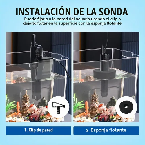 Vista 5 de TEKCOPLUS - Medidor digital de pH con sonda para acuario, hidroponía, piscinas, estanques, laboratorios, 8 en 1, mide pH Temp TDS EC Salinidad ORP