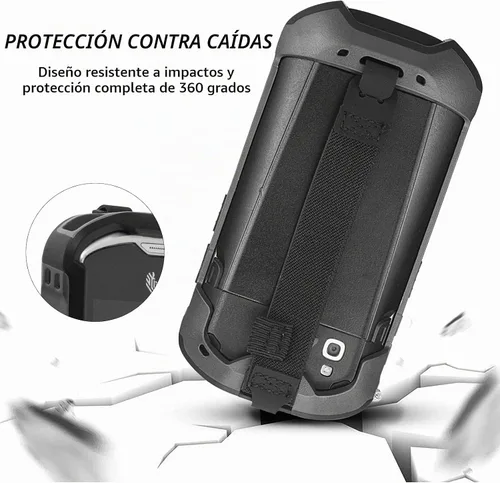 Vista 6 de IYOUBOL Funda protectora para parachoques con correa de mano para Zebra TC51 TC510K TC52 TC56 TC57 Negro