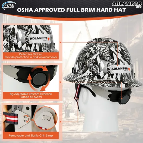 Vista 5 de Stylish Carbon Fiber Pattern Full Brim Hard Hat with Hard Hat Liner and Safety Visor Kit - ANSI Z89.1 Type 1 Class C OSHA Approved Construction Hard