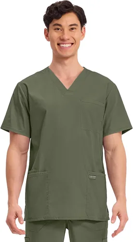 Vista 78 de Cherokee WW Professionals WW695 - Camisa de uniforme sanitario para hombre, con cuello en V