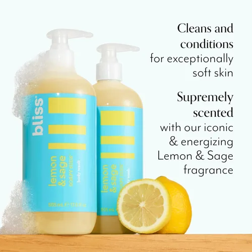 Vista 5 de Bliss Body Summer Trio: Mantequilla corporal de naranja sanguina y pimienta blanca, jabón jabonoso de limón y salvia y esmalte corporal de piel