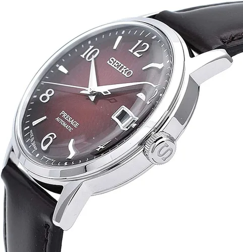 Vista 6 de Seiko Presage SRPE41J1 - Reloj automático con esfera roja para hombre Azul Correa
