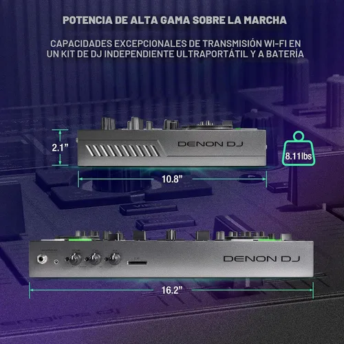 Vista 7 de Denon DJ PRIME GO+ Controlador portátil independiente para DJ