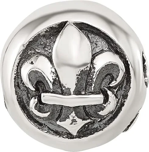 Vista 4 de Reflejos de plata de ley maciza cuentas con bisagras Fleur-de-lis - 0413in Plata esterlina no conocido
