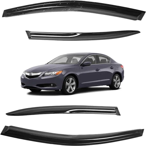 Vista 149 de Viseras para ventanas para Mazda 3 Sedán 4 puertas 2004 2005 2006 2007 2008 2009 estilo JDM Mugen, deflector de viento, protector solar y de lluvia
