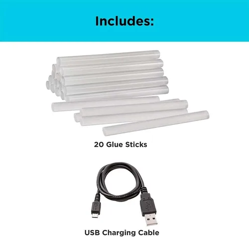 Vista 2 de BLACK+DECKER Pistola de pegamento inalámbrica 4V MAX, recargable por USB (BCGL115FF), color blanco