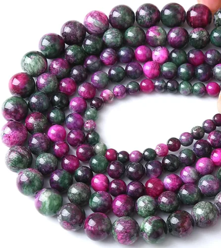 Vista 191 de 100 cuentas de piedra multicolor natural de 0.236 pulgadas (0.236 in), cuentas espaciadoras sueltas redondas para hacer pulseras, collares, aretes