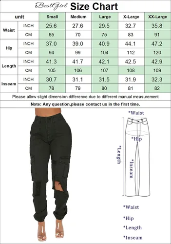 Vista 3 de Pantalones rotos acampanados para mujer con cintura elástica y dobladillo deshilachado