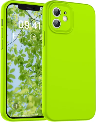 Vista 202 de SUPFINE - Funda diseñada para iPhone 12, silicona líquida premium con [forro de microfibra suave antiarañazos][protección de cámara mejorada], funda