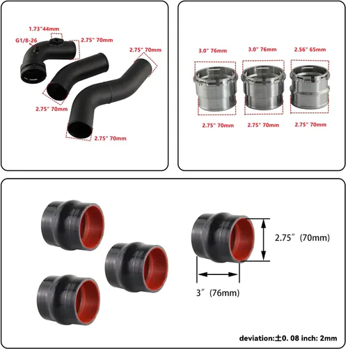 Vista 5 de Kit de tubo de carga de admisión de refrigeración Turbo compatible con 1 F20 F30 F31 N20 320i 328i 128i 420i 428i N26 N20 2.0L