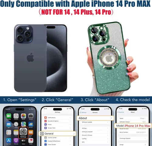 Vista 444 de Misscase Funda magnética con purpurina para iPhone 11 compatible con MagSafe, protección completa, delgada, a prueba de golpes, antiarañazos