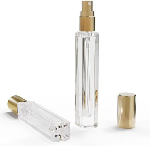 Vista 6 de 5 atomizadores de colonia vacíos, 0.3 fl oz, mini botellas de perfume recargables con herramientas dispensadoras, botella rociadora de bolsillo