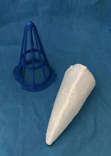 Vista 2 de Soporte de algodón de repuesto para filtro de vacío para Pool Blaster (1 cono azul)