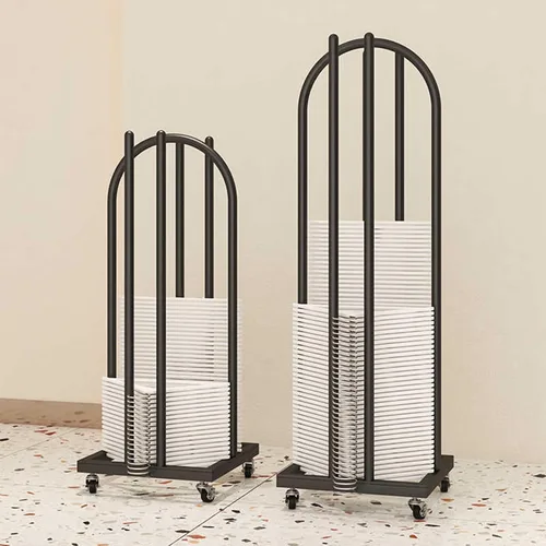 Vista 7 de 2 in 1 Hanging Rack - Space Saving Storage Cart for Laundry Room Bedroom Clothes Organizer Double Sided Gold Finish(Black-35x30x100cm)