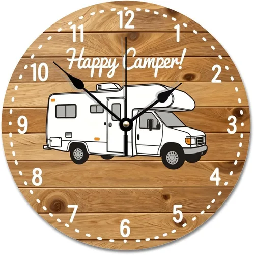 Vista 39 de Reloj de pared Whatever Modern Wood Clock de 10 pulgadas, silencioso, sin tictac, funciona con pilas, para sala de estar, dormitorio, cocina, A