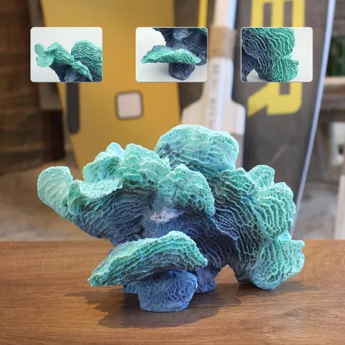 Vista 5 de Estatua artificial de coral marino, escultura para decoración del hogar, decoración náutica costera de resina para fiestas temáticas de playa, boda