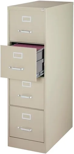 Vista 3 de Home Square - Archivador vertical de metal con 4 cajones en masilla/beige (juego de 2)