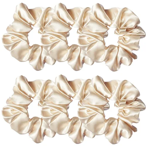 Vista 27 de 6 coleteros de seda satinada – Ligas suaves para el cabello, bandas para el cabello de moda, lazos, pulseras elásticas y soportes para cola