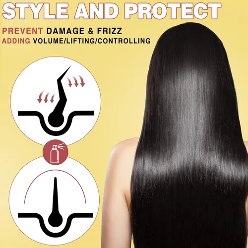 Vista 6 de WOZUTUNT Protector para el cabello, spray protector térmico de coco, sin parabenos ni tintes, protege los daños por calor, adecuado para el cuidado